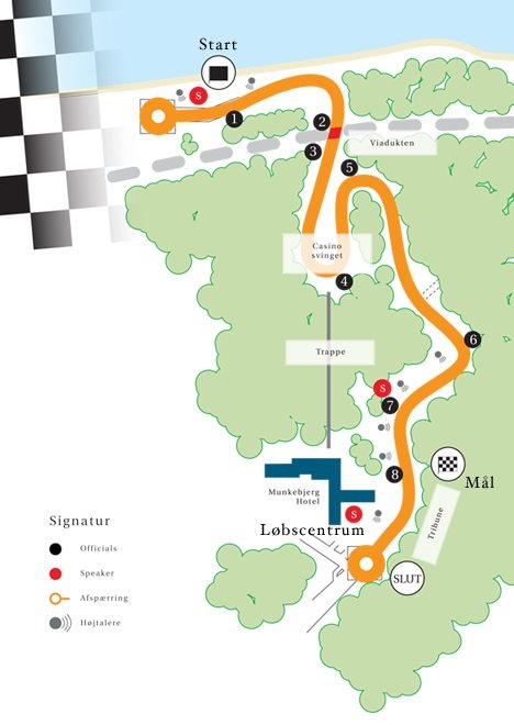 Munkbjerg Hillclimb køres på Danmarks eneste ægte bjergvej med start ved Vejle Fjord og mål ved Munkebjerg Hotel. Det er gratis at overvære løbet
